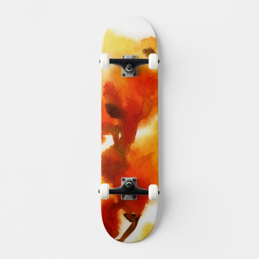 Abstracte florale waterverf schilderijen 2 skateboard (Voorkant)