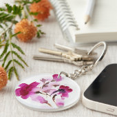 Abstracte florale waterverf schilderijen 4 sleutelhanger (Voorkant Rechts)