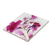 Abstracte florale waterverf schilderijen 4 tegeltje (Zijkant)