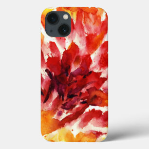 Abstracte florale waterverf schilderijen 5 iPhone 13 hoesje