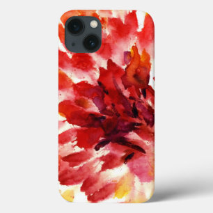 Abstracte florale waterverf schilderijen 5 iPhone 13 hoesje
