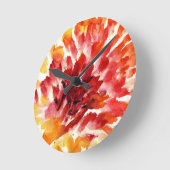 Abstracte florale waterverf schilderijen 5 ronde klok (Hoek)