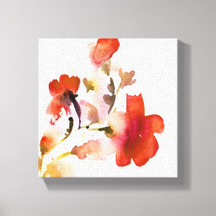 Abstracte florale waterverf schilderijen canvas afdruk