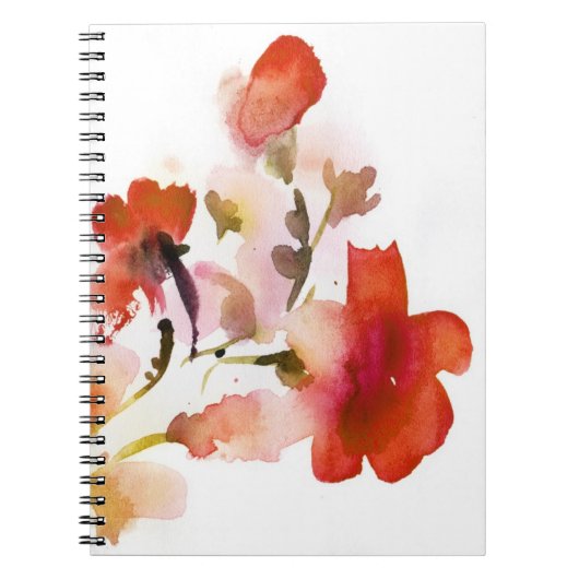 Abstracte florale waterverf schilderijen notitieboek (Voorkant)
