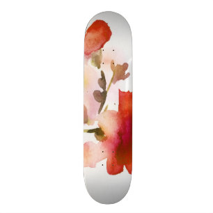 Abstracte florale waterverf schilderijen skateboard