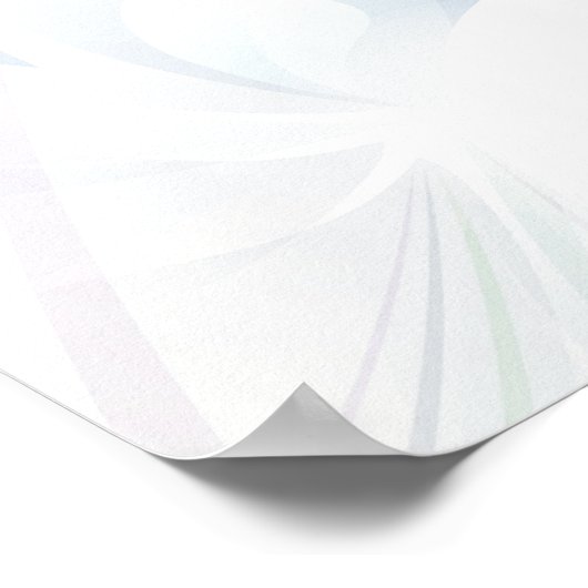 Abstracte Florenz Achtergrond blauw en wit Poster (Hoek)