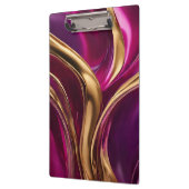 Abstracte Flow Art- Fuchsia Paarse en Gold- Klembord (Links)