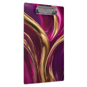 Abstracte Flow Art- Fuchsia Paarse en Gold- Klembord (Rechts)