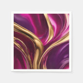 Abstracte Flow Art- Fuchsia Paarse en Gold- Servet (Voorkant)