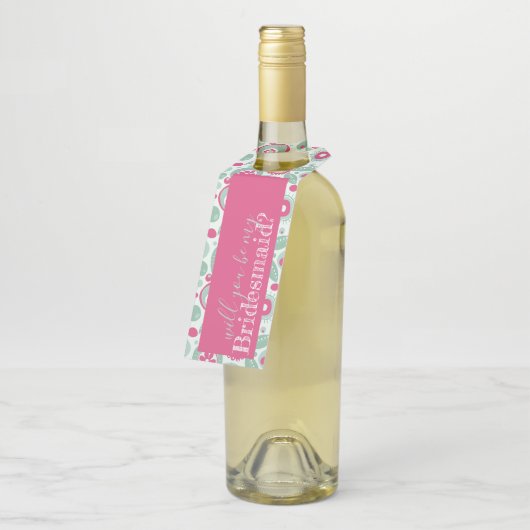 Abstracte Flower Bottle Hangers Hot Pink Mint Gree (Schuin)