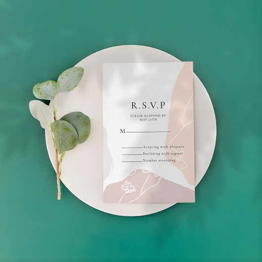Abstracte Flower Wedding Response Kaart