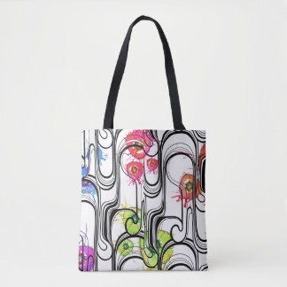 Abstracte FlowerLines-Canvas tas