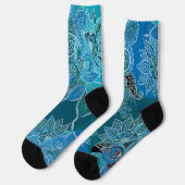 Abstracte Flowers Boho Sokken (Links)