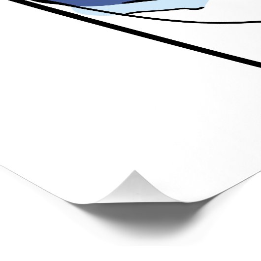 Abstracte Fluid Line Face Art Perfect Poster (Hoek)