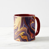 Abstracte Fluid Swirl Design in warme tinten Mok (Voorkant rechts)