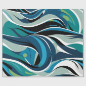 Abstracte Fluid Waves Katoen Jubileum Geschenken Cadeaupapier (Vlak)