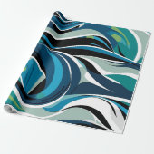 Abstracte Fluid Waves Katoen Jubileum Geschenken Cadeaupapier (Uitgerold)