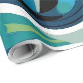 Abstracte Fluid Waves Katoen Jubileum Geschenken Cadeaupapier (Rol Hoek)