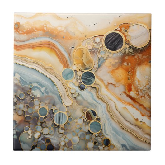 Abstracte Fossiele Tegel Tegeltje (Voorkant)