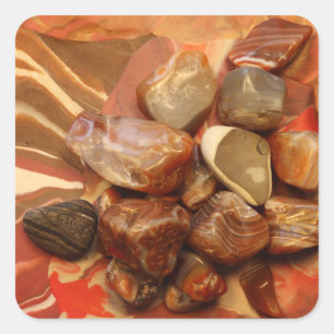 Abstracte foto voor kleine Agates Blue Water Vierkante Sticker