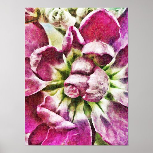Abstracte fotografische kunst met magenta Flower Poster (Voorkant)