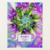 Abstracte fractaalnaam kleurrijke spiraalvormige r planner (Voorkant)