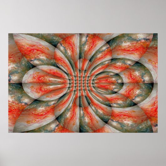 Abstracte Fractal Art Poster Print Kaleidoscopisch (Voorkant)