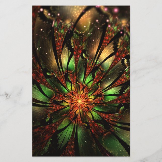 Abstracte fractal bloem ontwerp.  (Voorkant)
