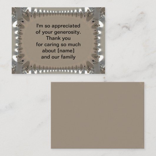 Abstracte fractal na begrafenis Dank u Notitiekaartje (Voorkant / Achterkant)