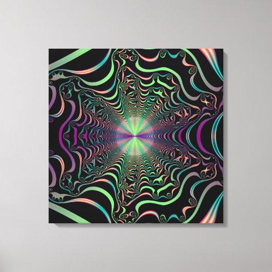 Abstracte Fractal Web Wrapped Canvas Print (Voorkant)