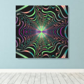 Abstracte Fractal Web Wrapped Canvas Print (Insitu (Houten vloer))