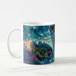 Abstracte fractale achtergrond - computergegeneree koffiemok