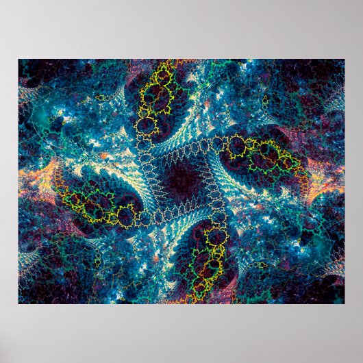 Abstracte fractale achtergrond - computergegeneree poster (Voorkant)