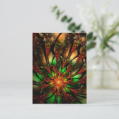 Abstracte fractale bloem. briefkaart (Staand voorkant)