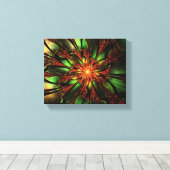 Abstracte fractale bloem. canvas afdruk (Insitu (Houten vloer))
