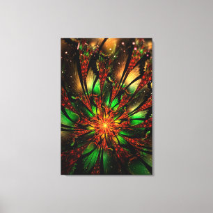 Abstracte fractale bloem. canvas afdruk