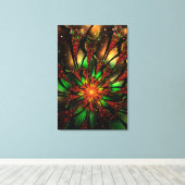 Abstracte fractale bloem. canvas afdruk (Insitu (Houten vloer))