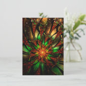 Abstracte fractale bloem. informatiekaartje (Staand voorkant)