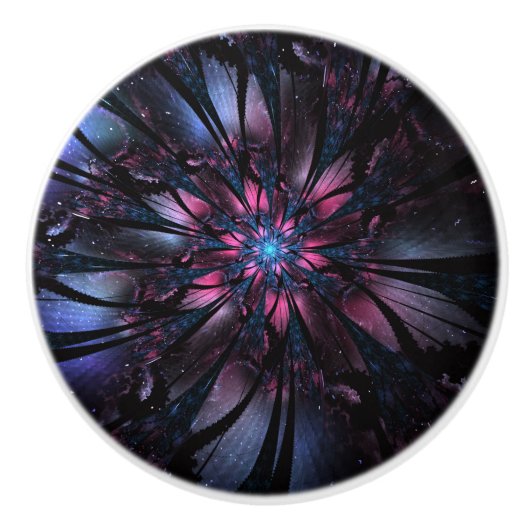 Abstracte fractale bloem. keramische knop (Voorkant)