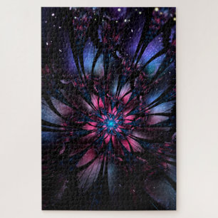 Abstracte fractale bloem. legpuzzel