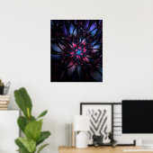 Abstracte fractale bloem. poster (Thuiskantoor)