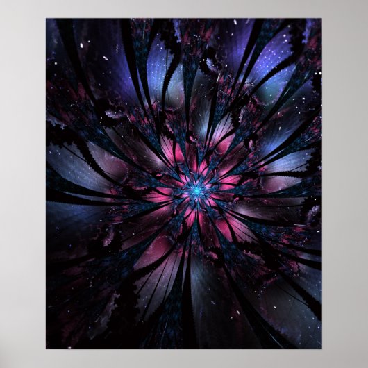 Abstracte fractale bloem. poster (Voorkant)