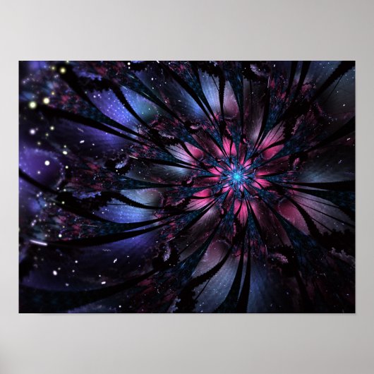 Abstracte fractale bloem. poster (Voorkant)