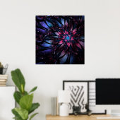 Abstracte fractale bloem. poster (Thuiskantoor)