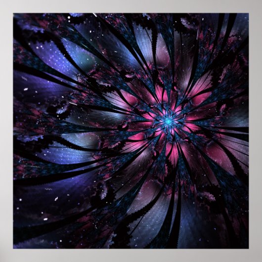 Abstracte fractale bloem. poster (Voorkant)