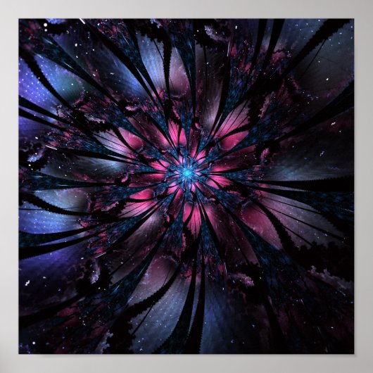 Abstracte fractale bloem. poster (Voorkant)