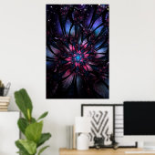 Abstracte fractale bloem. poster (Thuiskantoor)