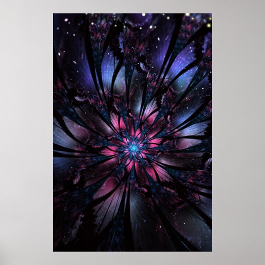 Abstracte fractale bloem. poster (Voorkant)