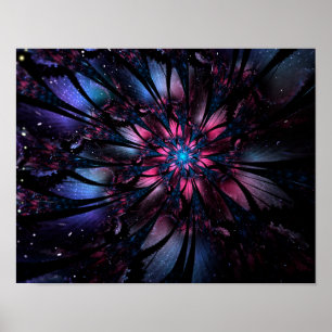 Abstracte fractale bloem. poster