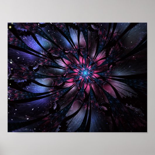 Abstracte fractale bloem. poster (Voorkant)